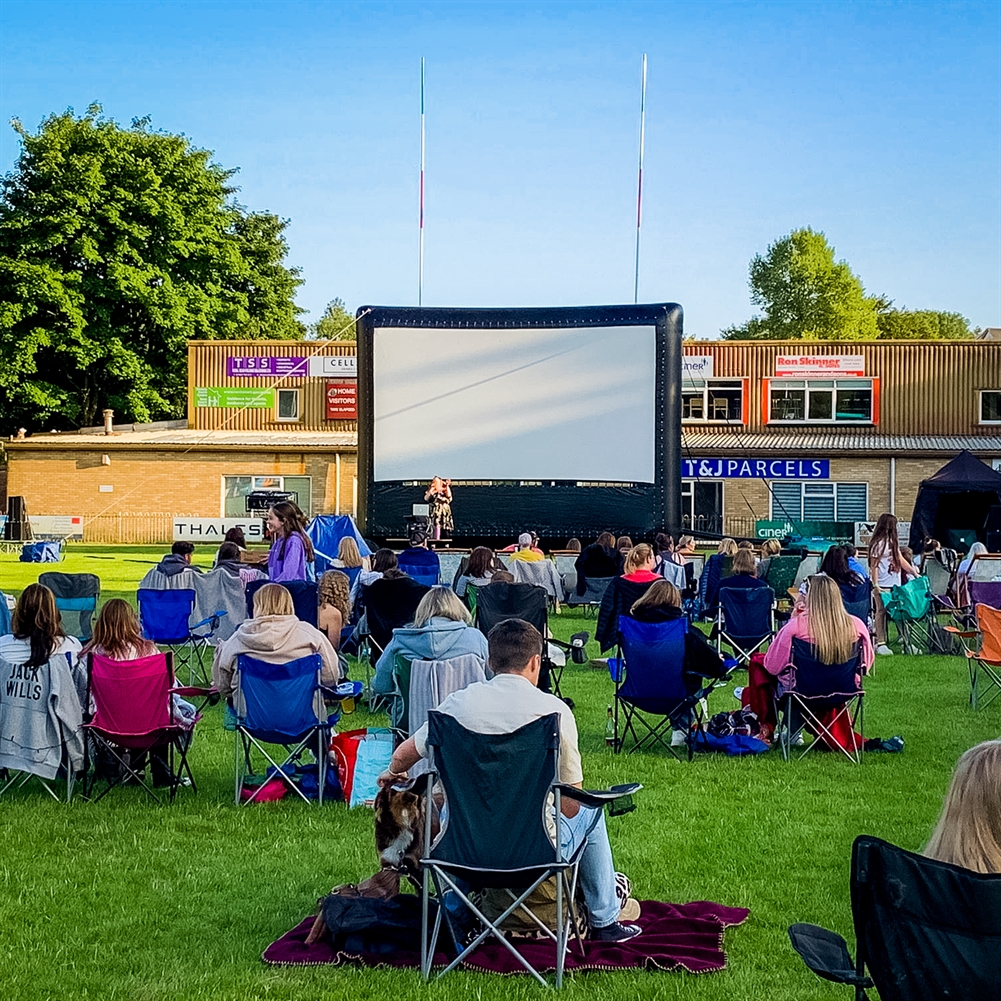 Family Outdoor or Drive In Cinema with Pizza Family Outdoor or Drive In Cinema with Pizza