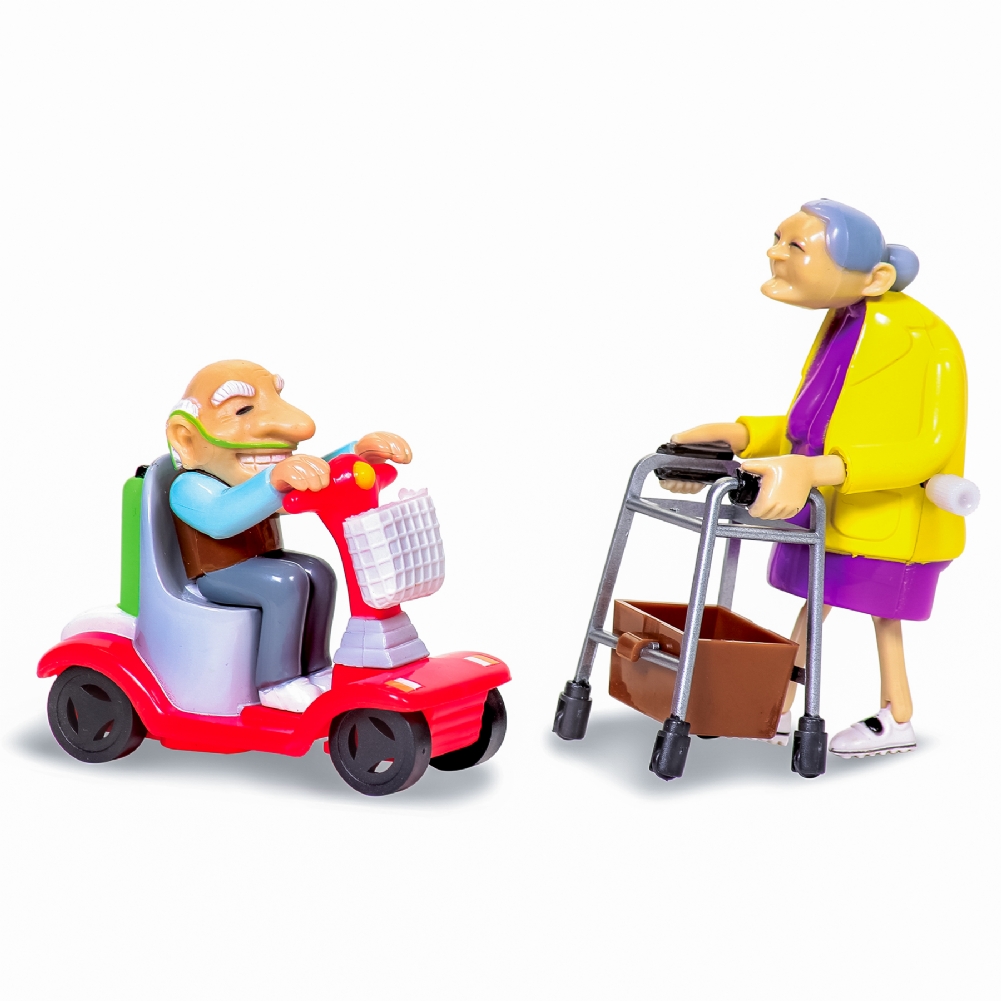 Tobar Men's Grey Racing Granny And Grandad Wind Up Toys
