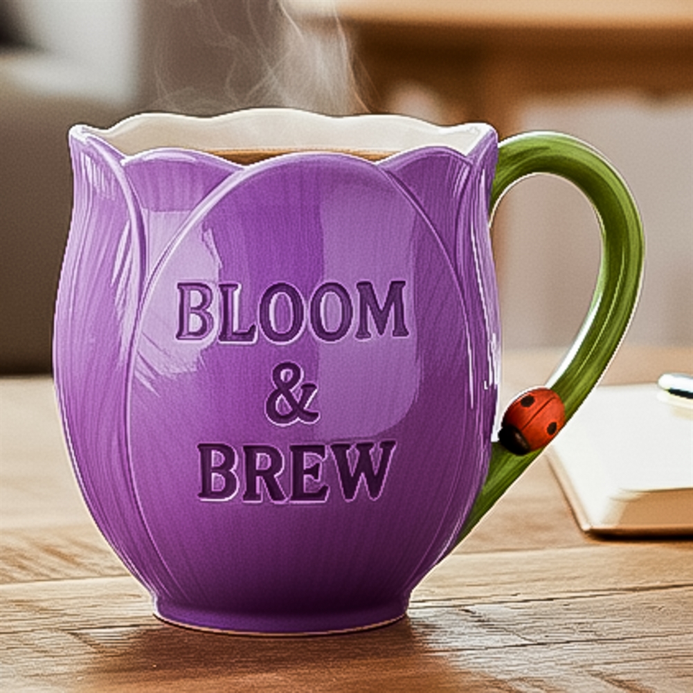 Boxer Games Purple Bloom & Brew Tulip Mug