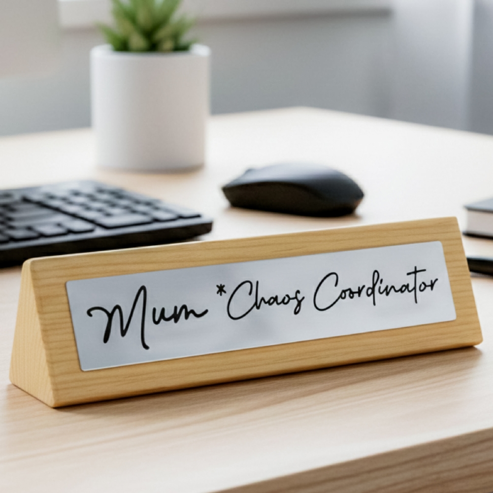 Boxer Games Mum Chaos Coordinator Wooden Desk Sign