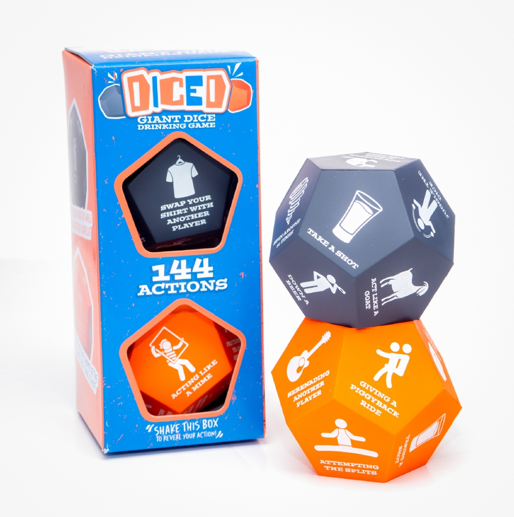 Boxer Games Grey Giant Dice Drinking Game