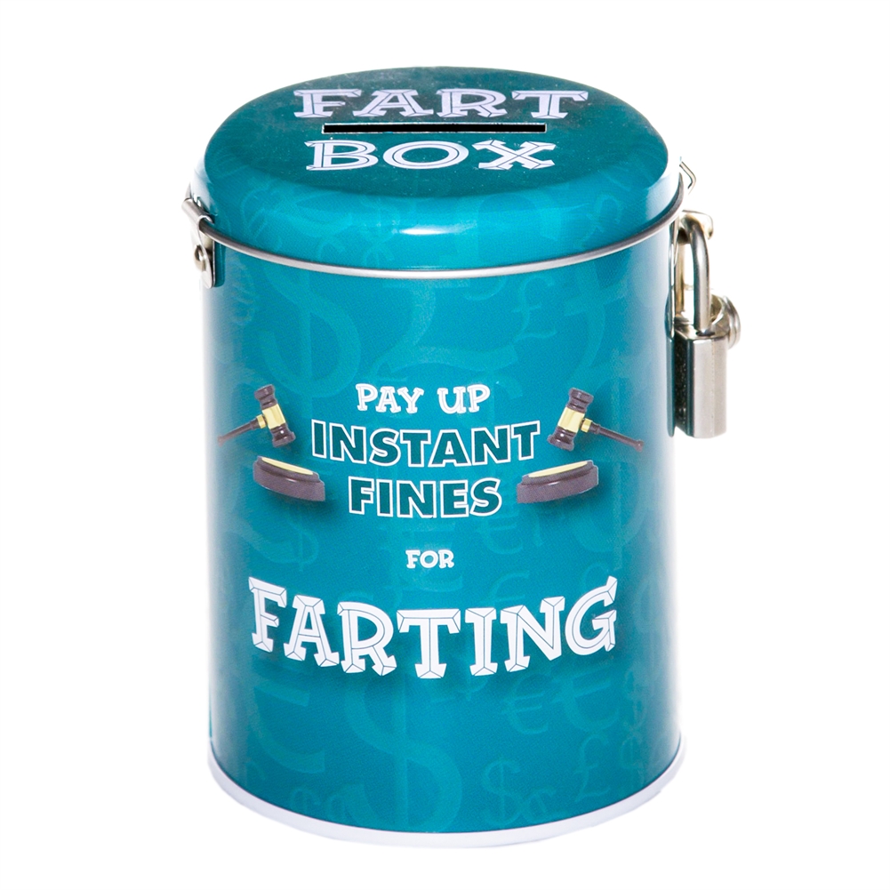 Boxer Games Turquoise Fines Tin - Farting Money Box
