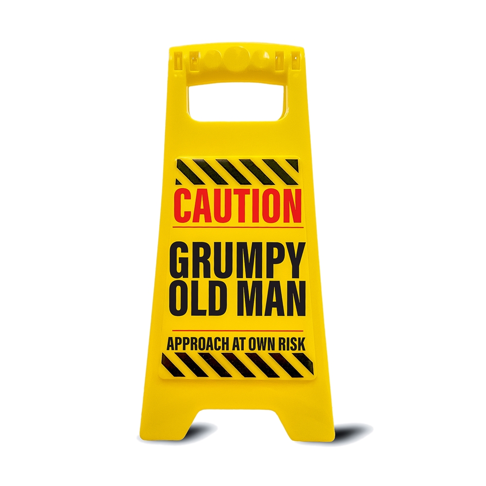 Boxer Games Grumpy Old Man Desk Warning Sign