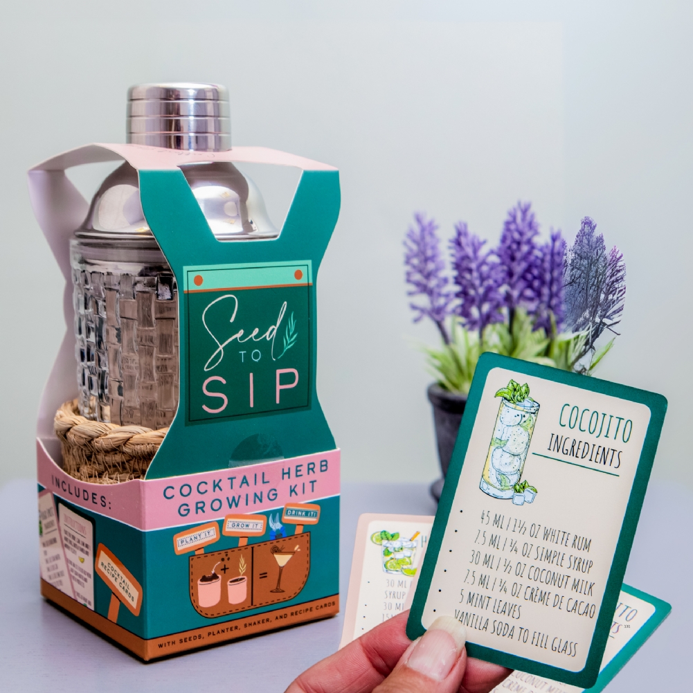 Boxer Games Gold Seed To Sip Home Cocktail Herb Growing Kit