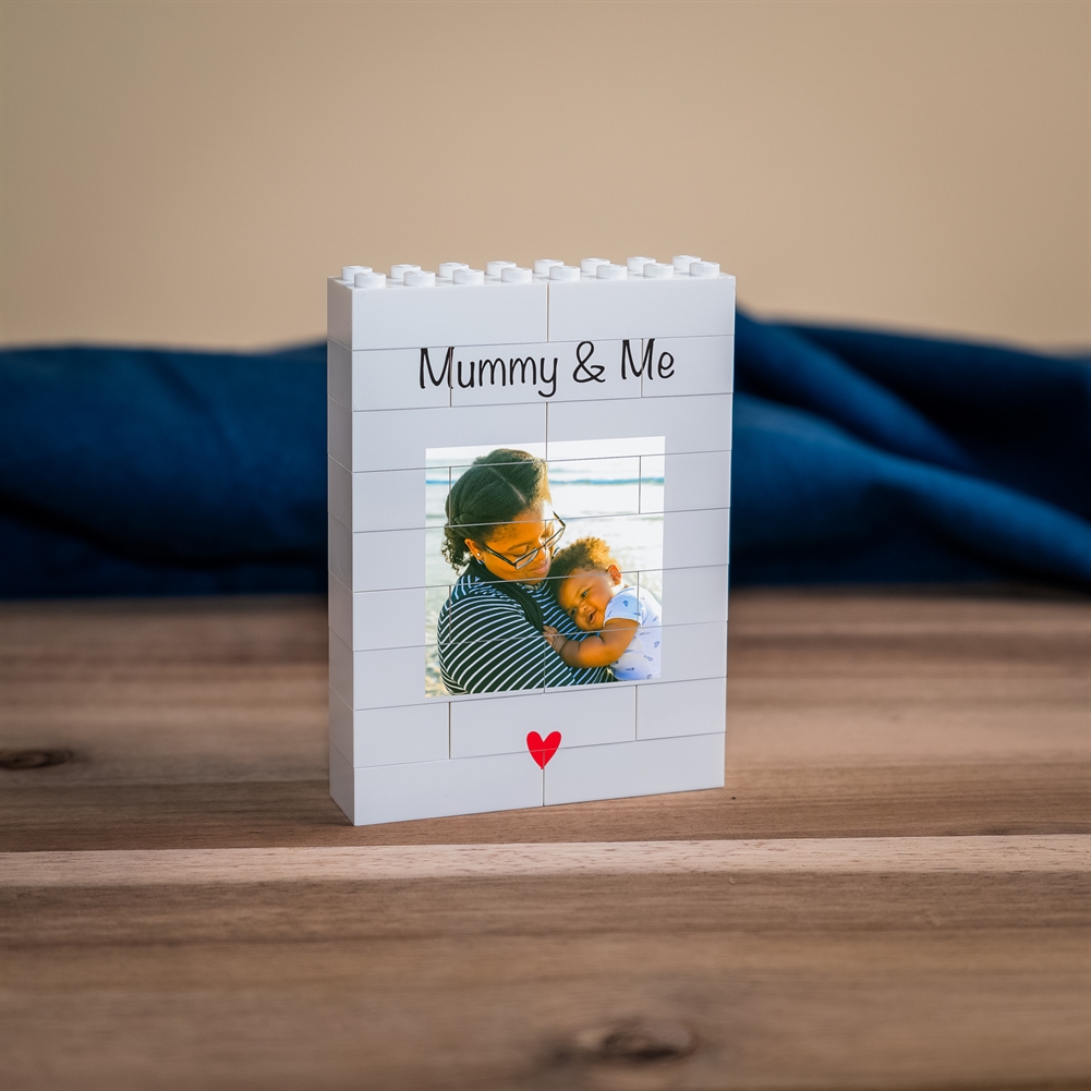 Brickbybrick23 Red Personalised "Mummy & Me" Lego® Brick Photo Upload Blocks (Small)