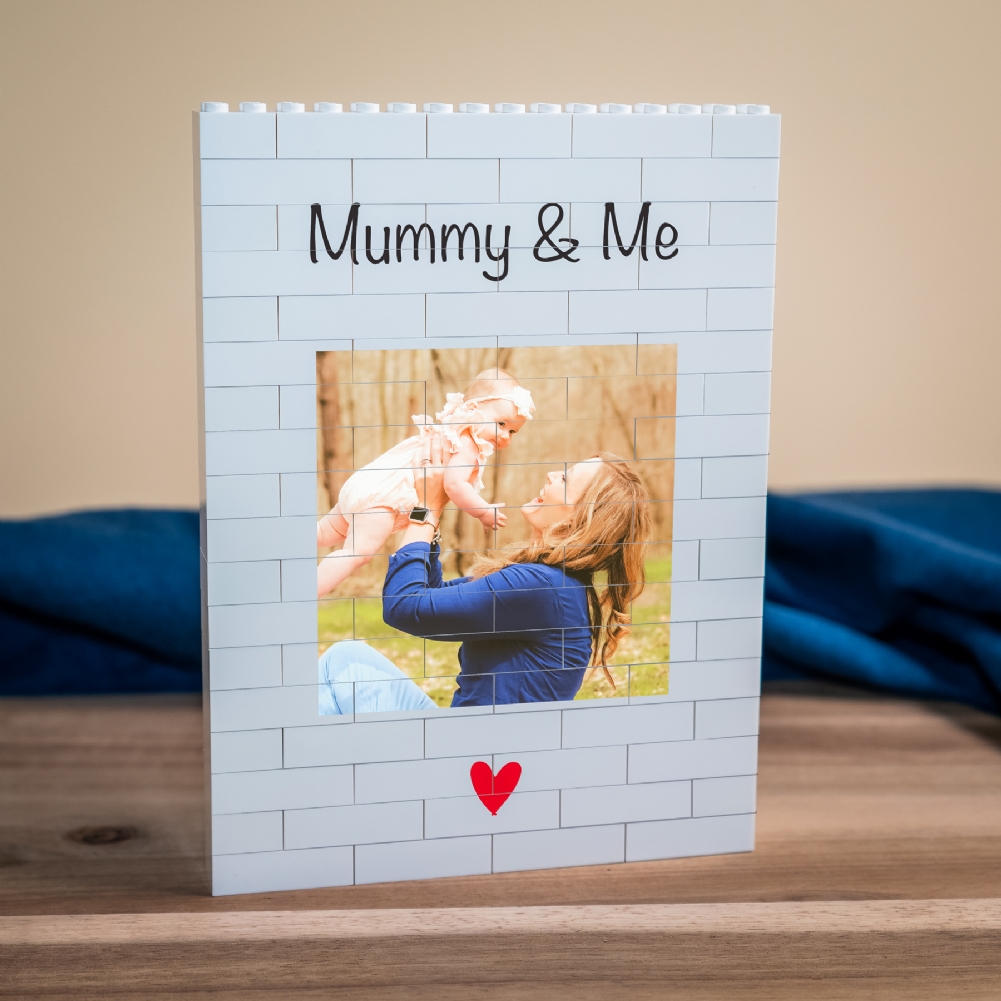 Brickbybrick23 Red Personalised "Mummy & Me" Lego® Brick Photo Upload Blocks