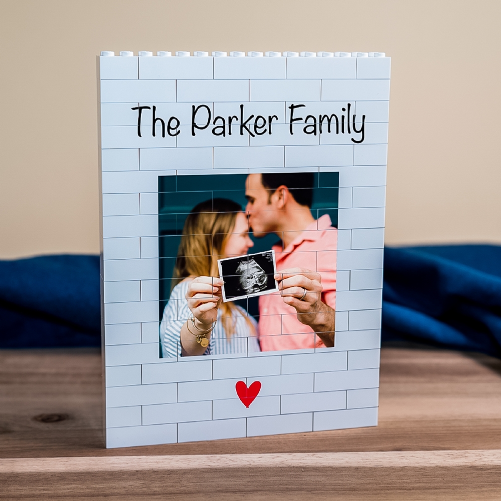 Brickbybrick23 Red Personalised "The Family" Lego® Brick Photo Upload Blocks (Large)
