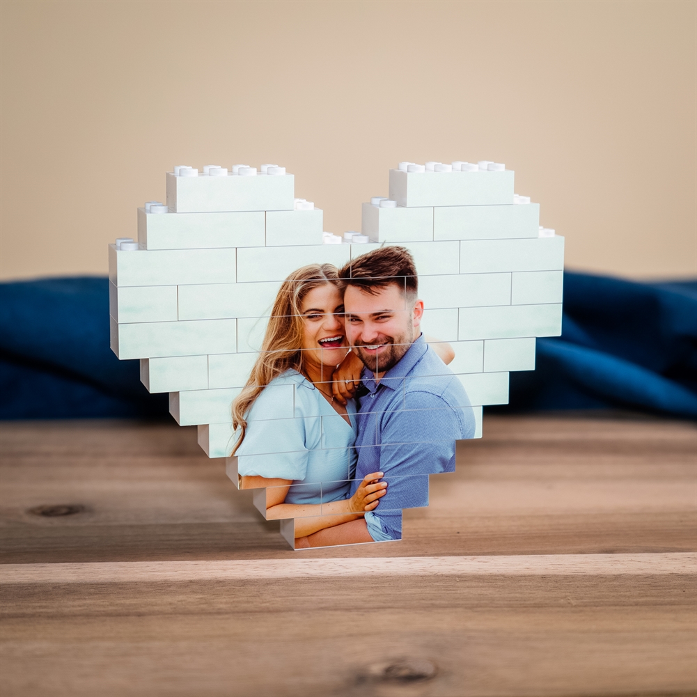 Brickbybrick23 Personalised Photo Upload Lego® Brick Heart-Shaped Keepsake