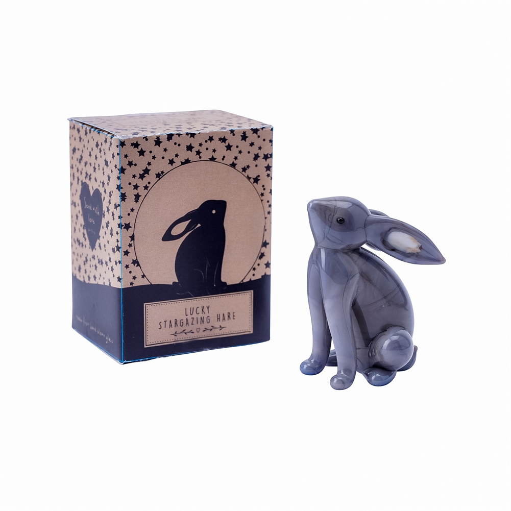Container Group Buying Grey Stargazing Glass Hare Ornament