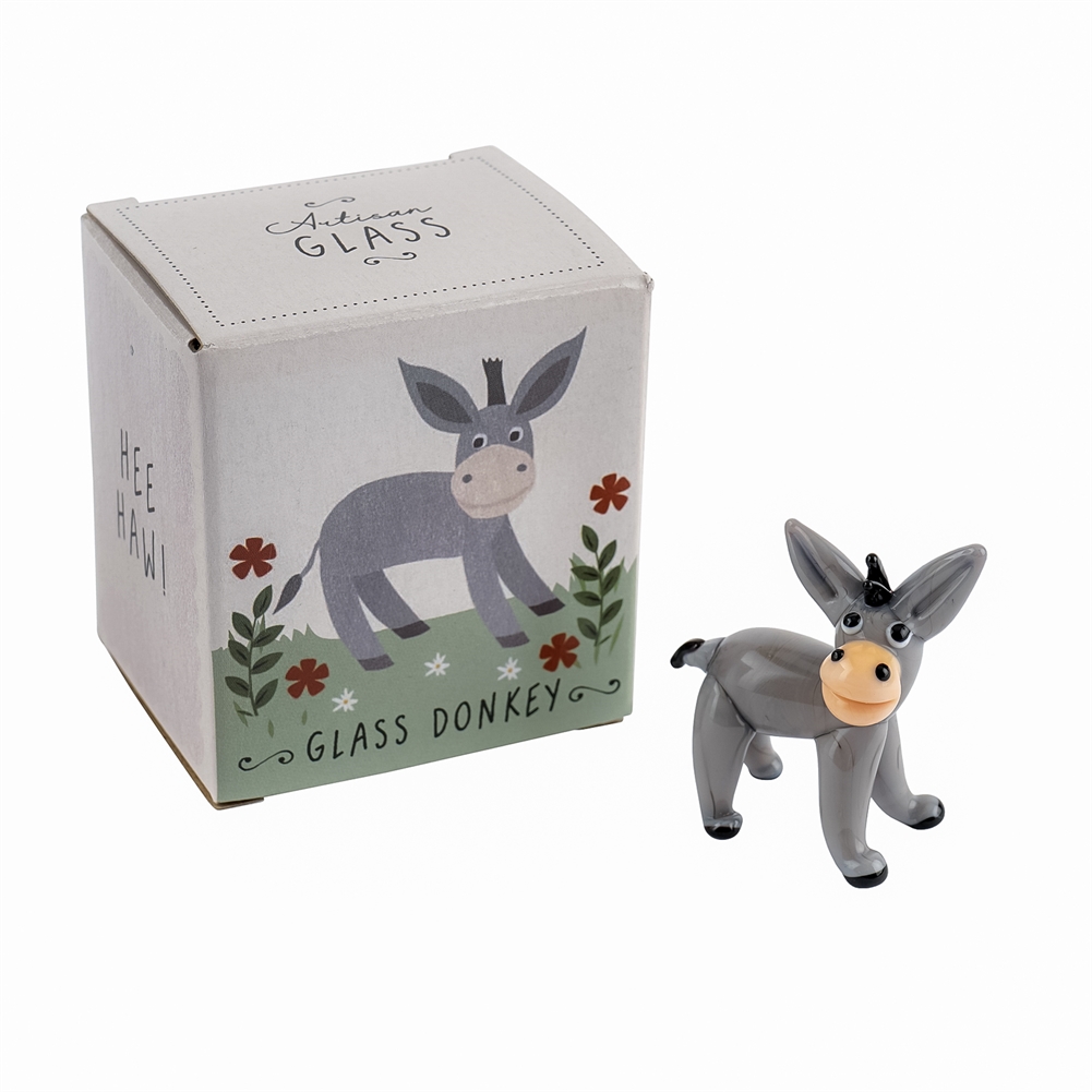 Container Group Buying Grey Artisan Glass Donkey Figurine