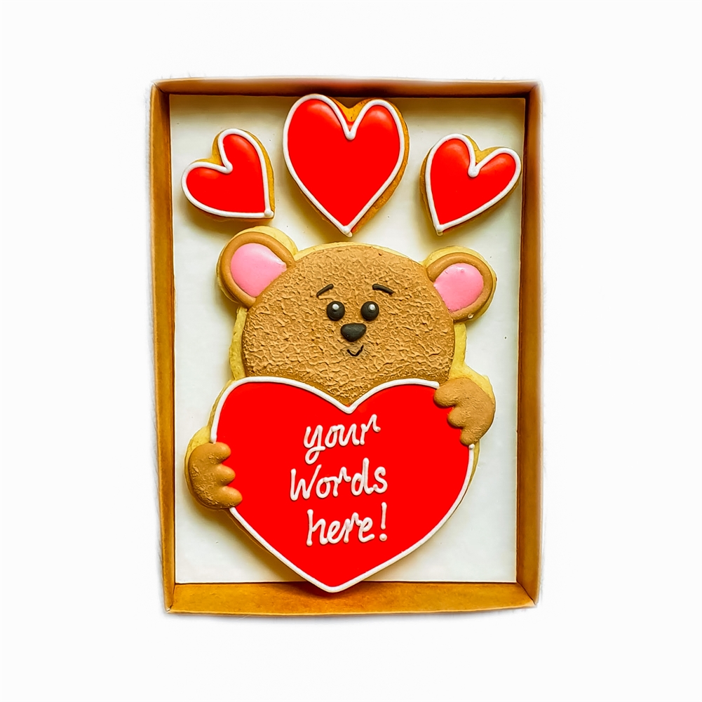 The Cookie Collaboration Personalised Love Bear Hand-Iced Cookie Letterbox Gift