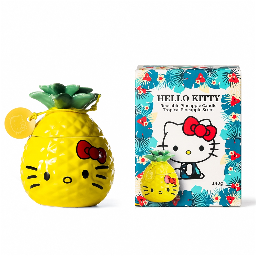 Dalian Talent Hello Kitty Summer Reusable Plant Pot Scented Candle - Pineapple