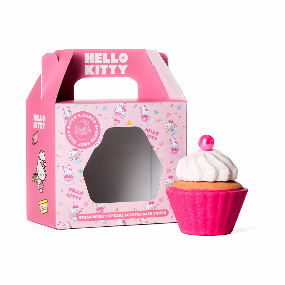 Dalian Talent Pink Hello Kitty Bakery - Strawberry Cupcake Scented Bath Fizzer