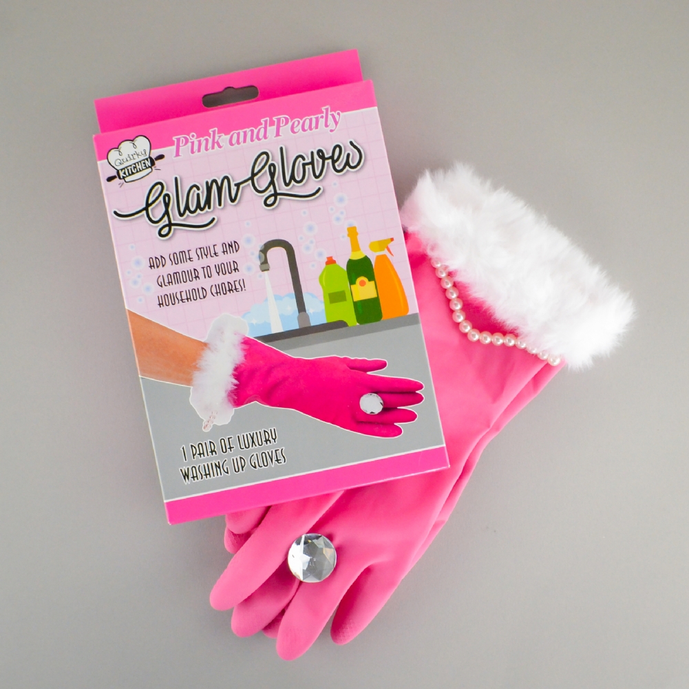 The Diabolical Gift People Llp Pink & Pearly Washing Up Gloves