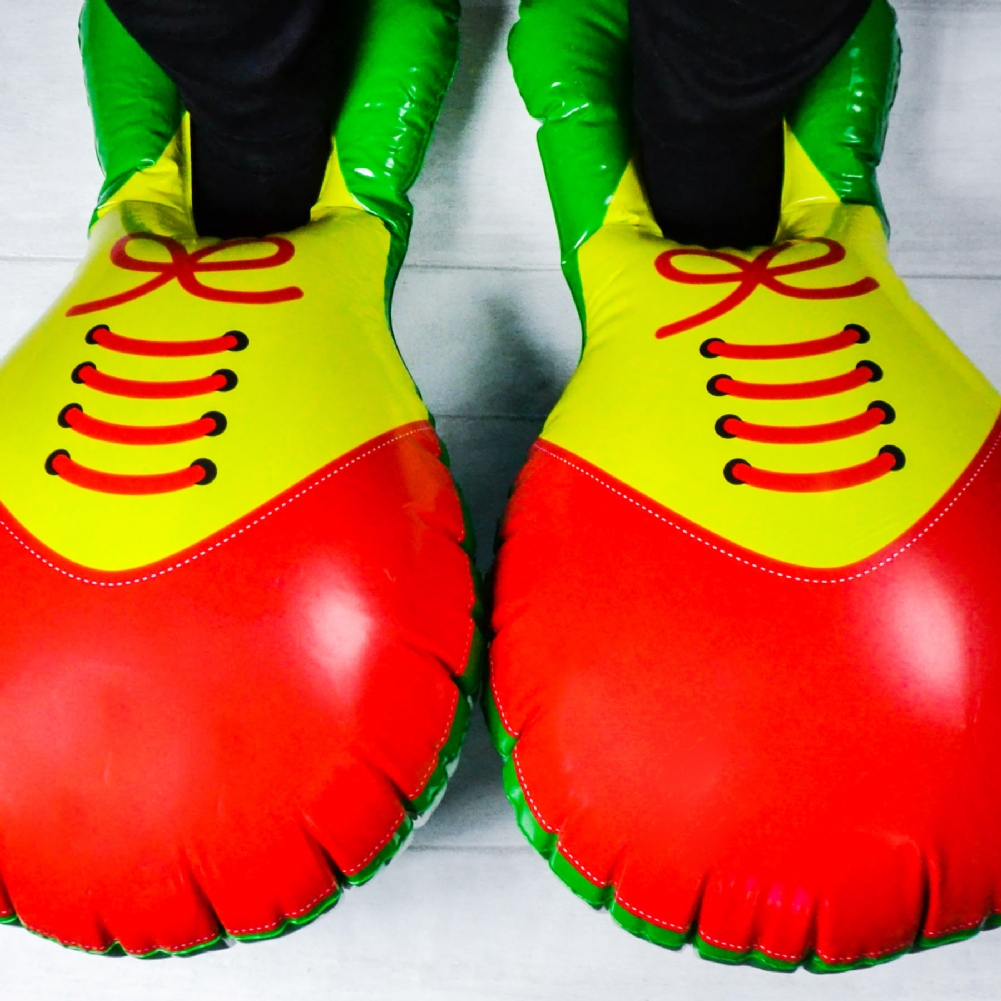 The Diabolical Gift People Llp Red/Yellow/Green Inflatable Clown Shoes