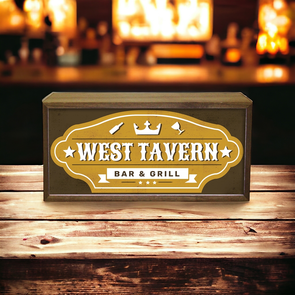 Echo Three Light Personalised Bar Boxes (Name & Tavern)
