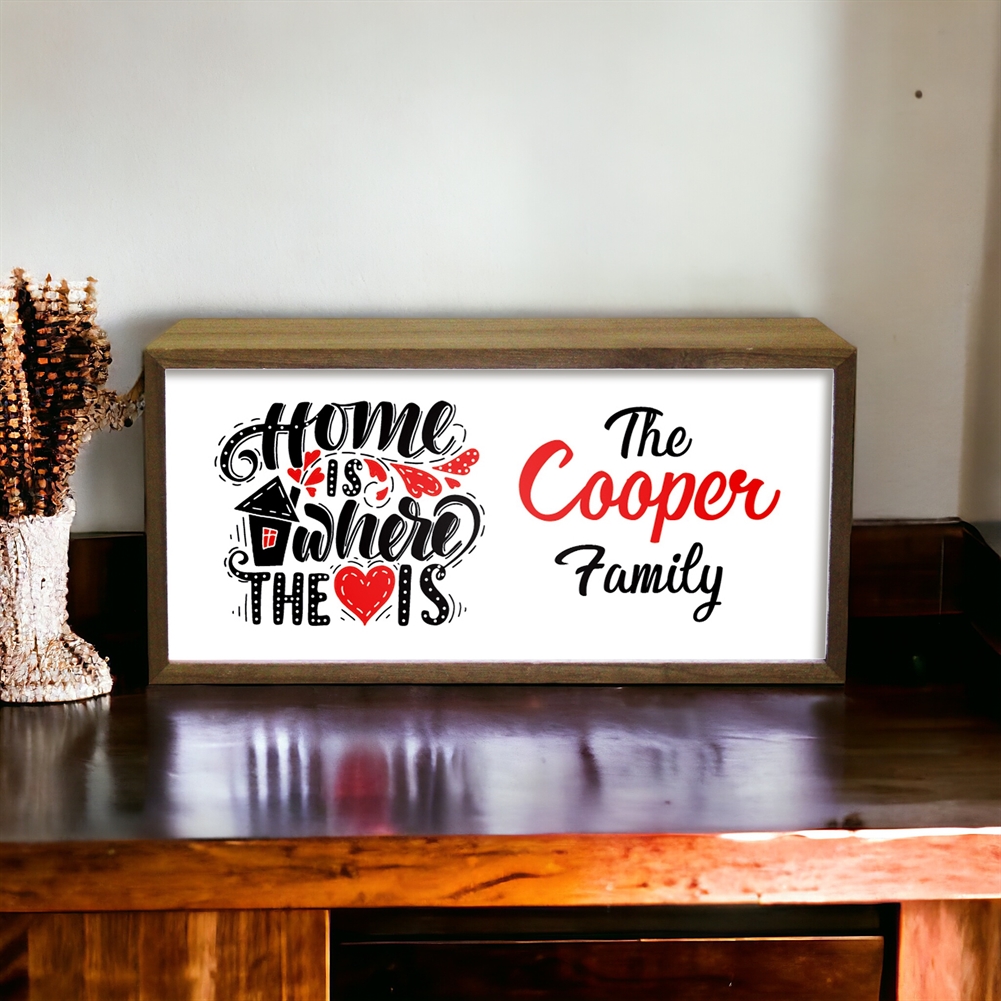 Echo Three Light Personalised Boxes (Name & Home Is Where The Heart Is)
