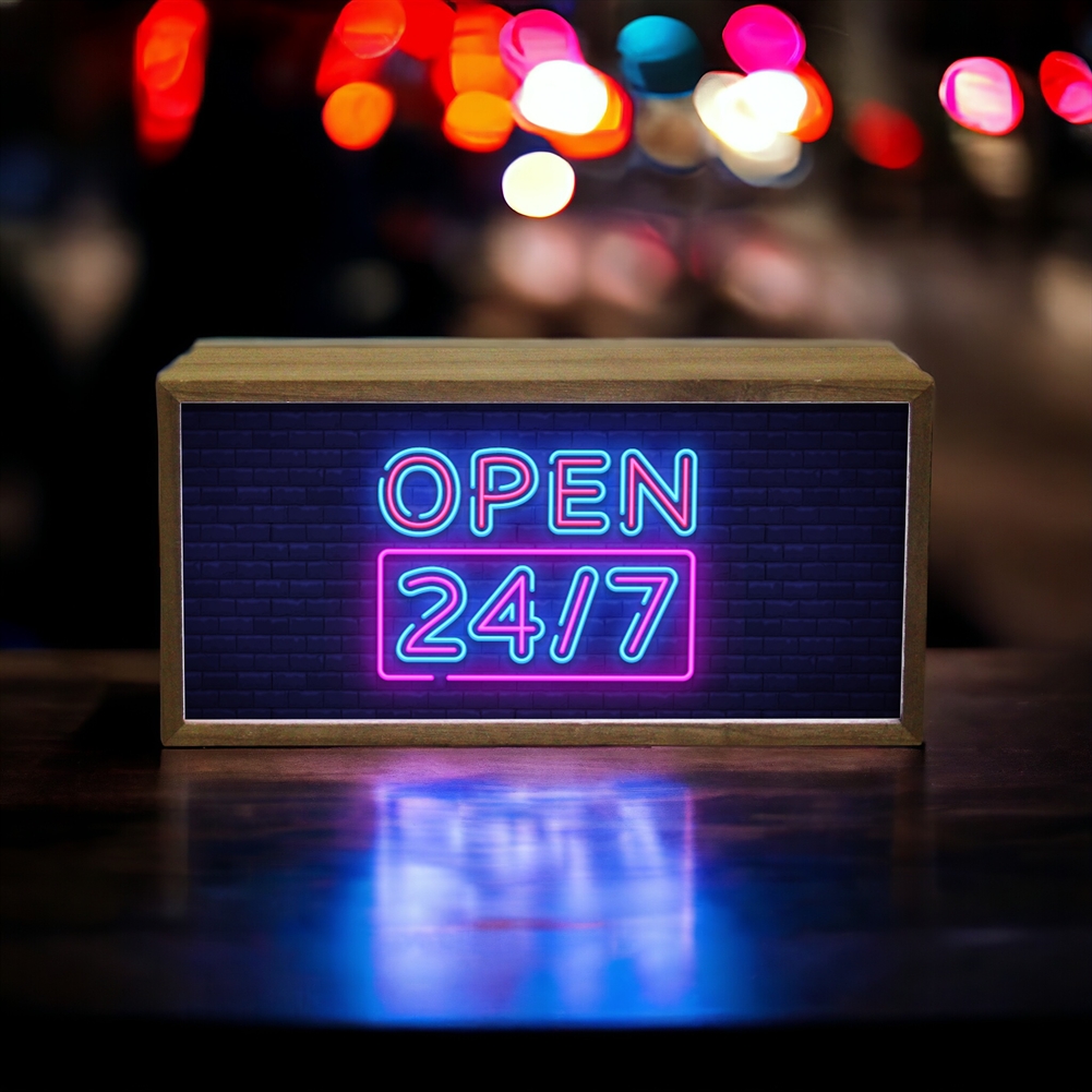 Echo Three Light Cool Sign Boxes (Open 24/7)