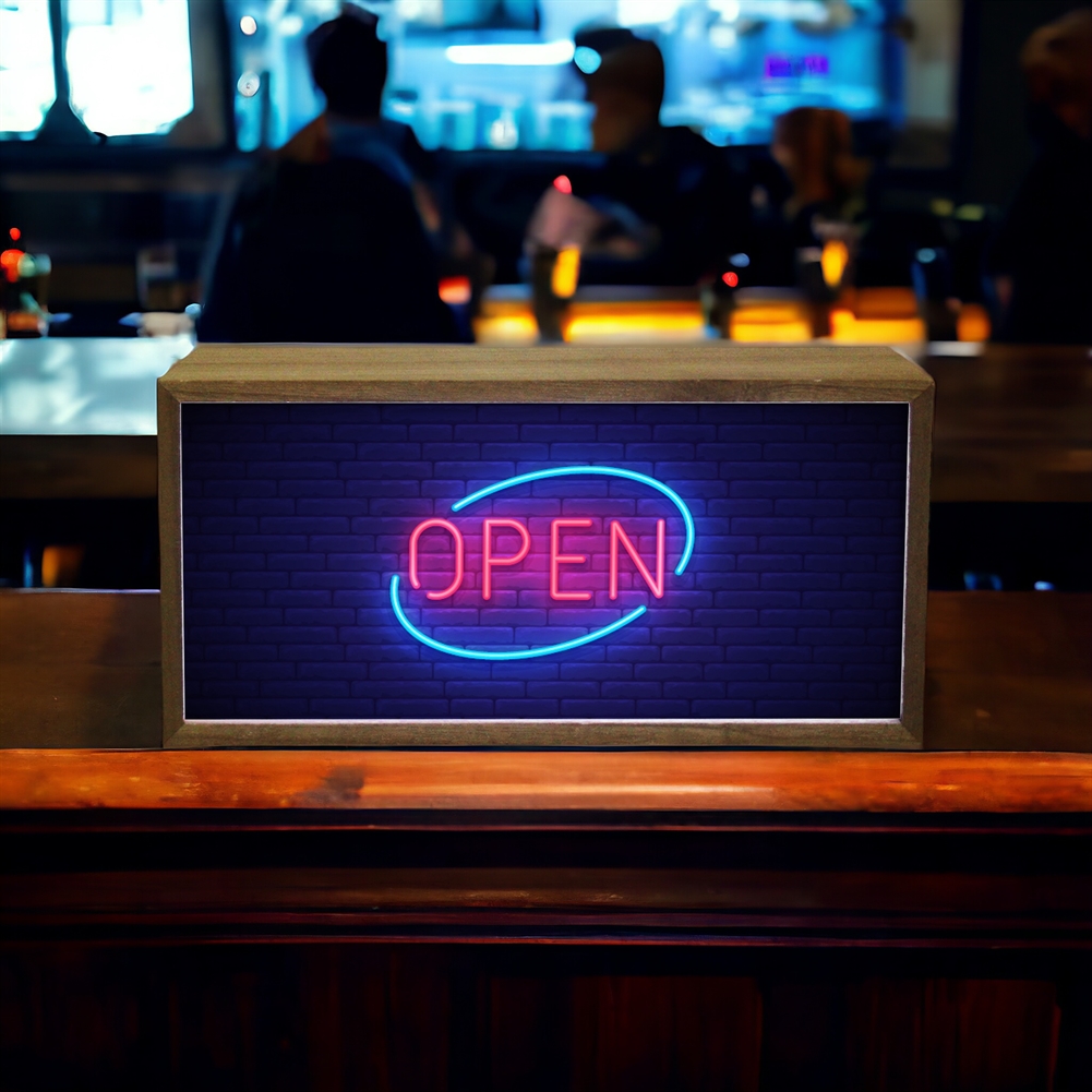 Echo Three Light Cool Sign Boxes (Neon Open)