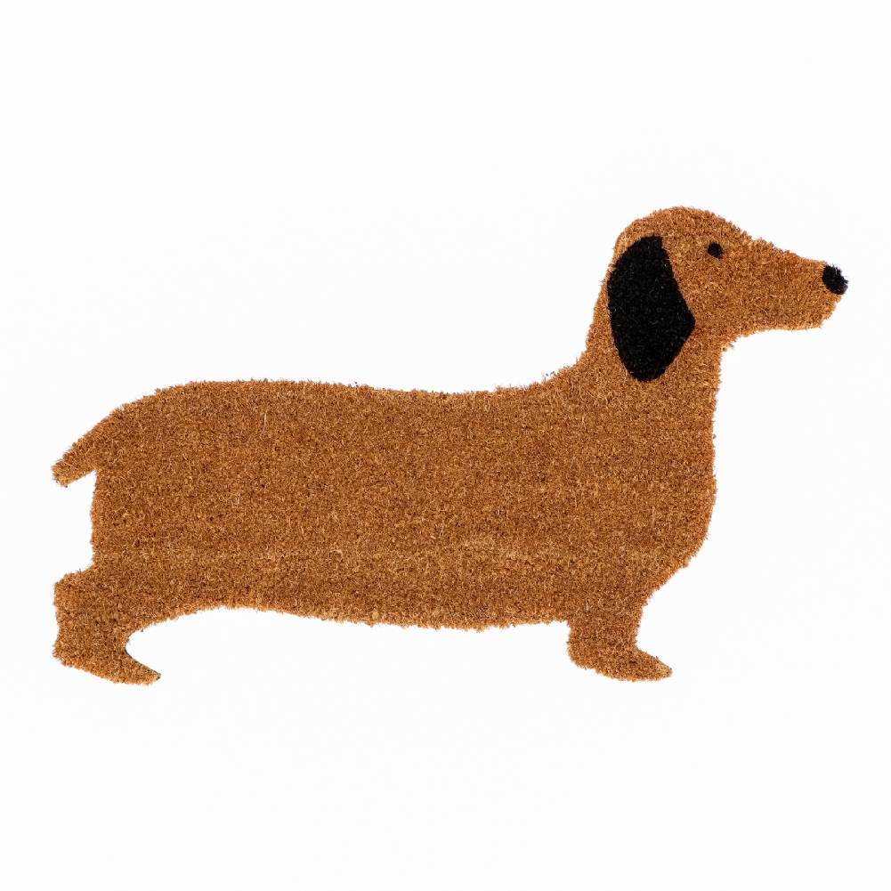 Fallen Fruits Coir Daschund Shaped Doormat