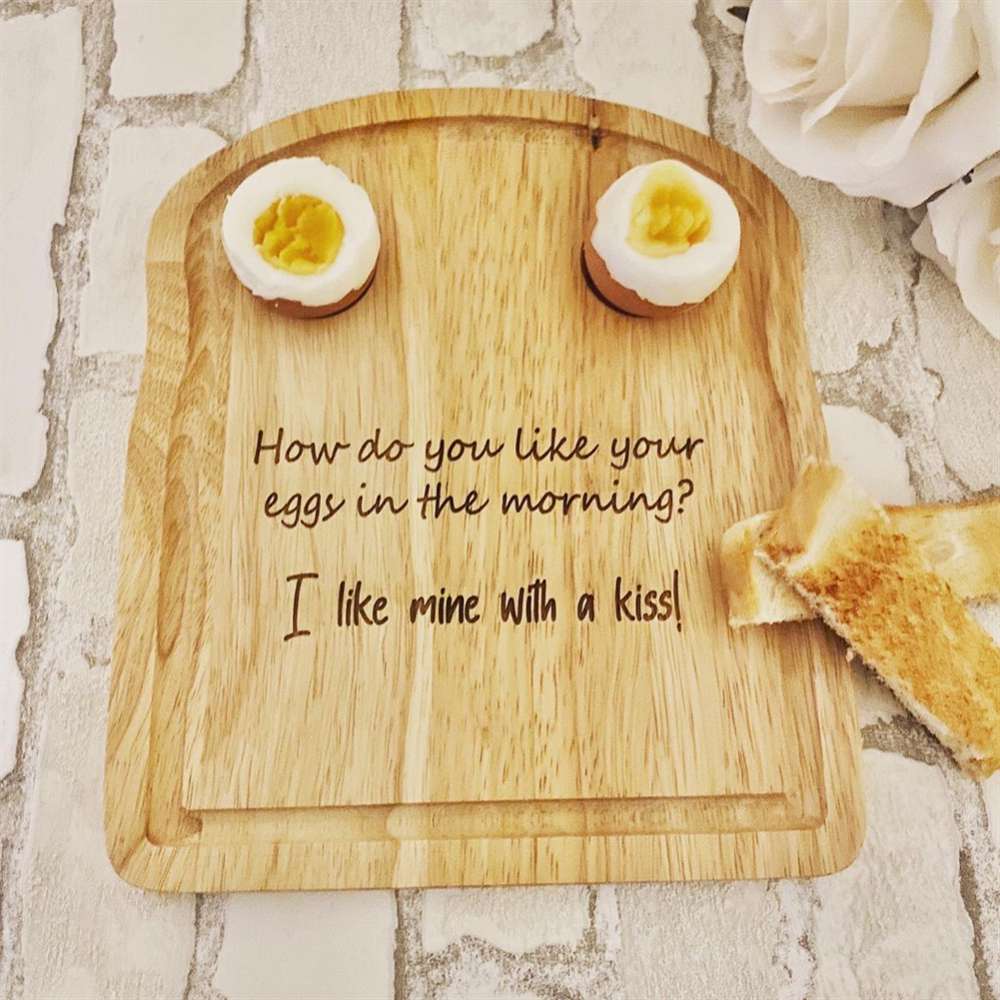 Funky Deer How Do You Like Your Eggs Wooden Chopping Board