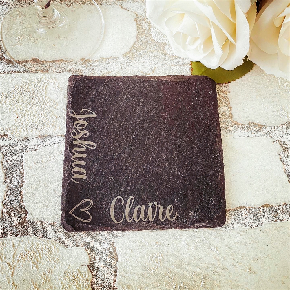 Funky Deer Brown Personalised Set Of 4 Slate Coasters