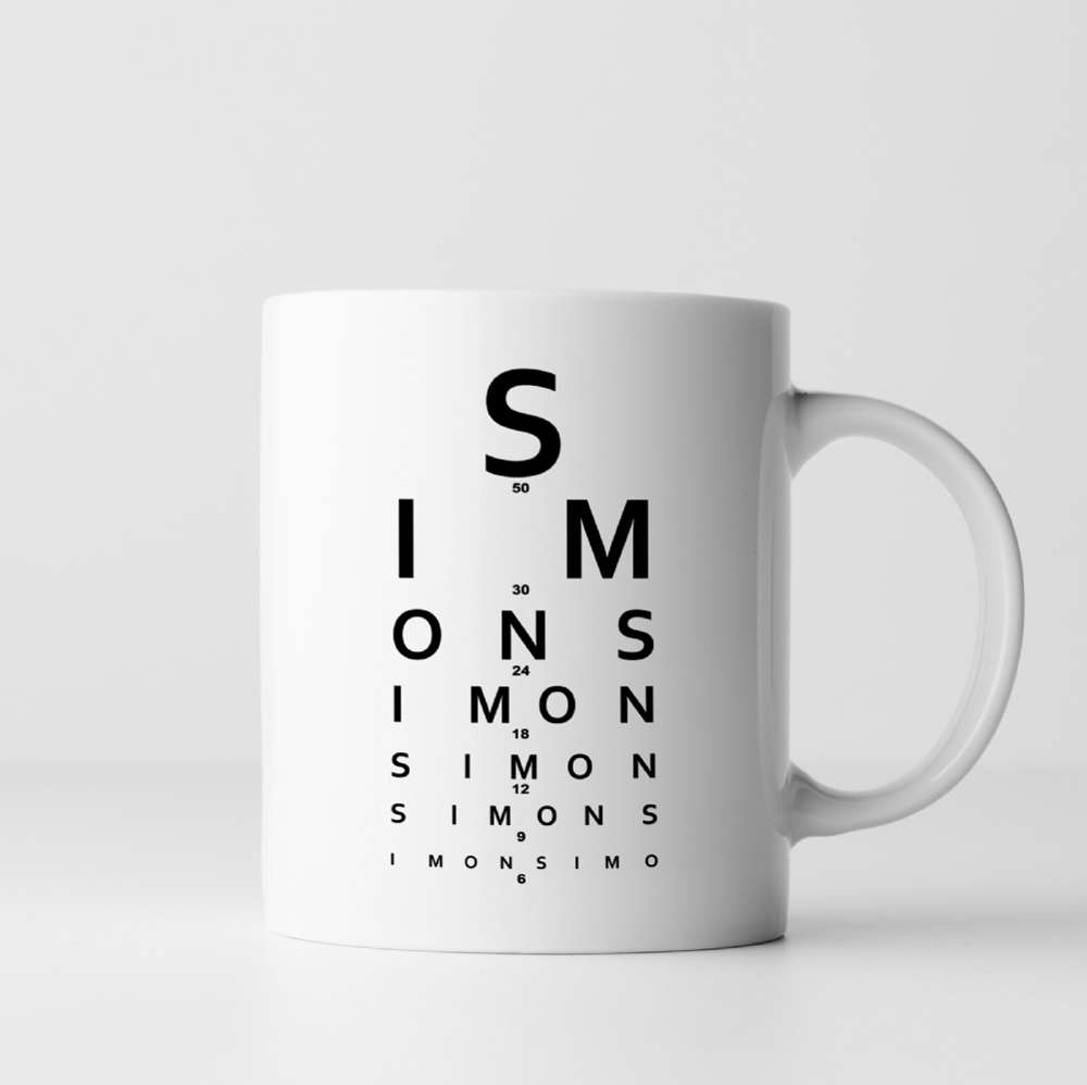 Fmad Pmc Personalised Eye Test Name Mug
