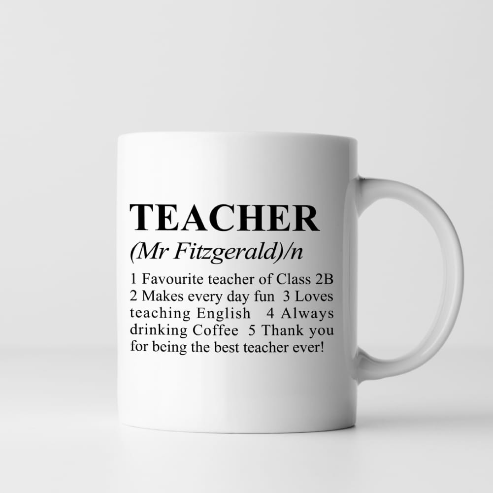 Personalised Memento Co Dictionary Definition Personalised Teacher Mug