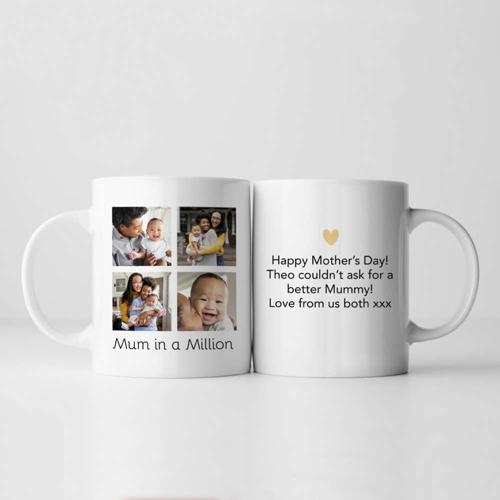 Fmad Pmc Grey/Pink Personalised Mum In A Million Photo Mug