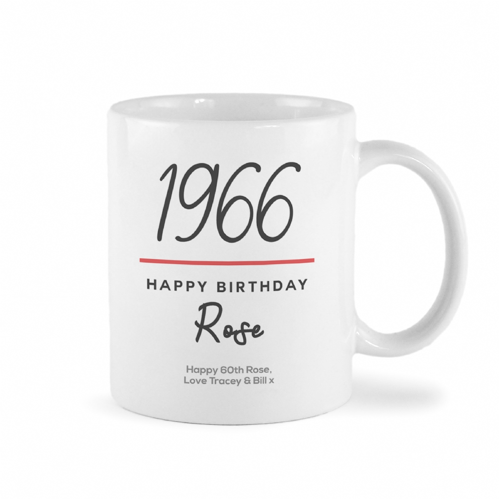 Fmad Pmc Blue/Red/Green Personalised Classy 60Th Birthday Year Mug