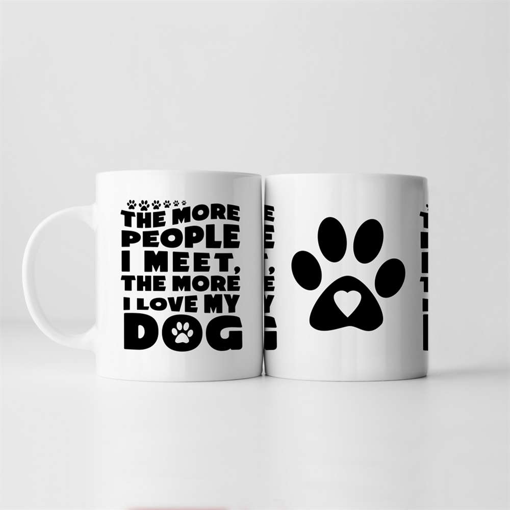 Fmad Pmc Black/Blue/Purple The More People I Meet, The More I Love My Dog Mug