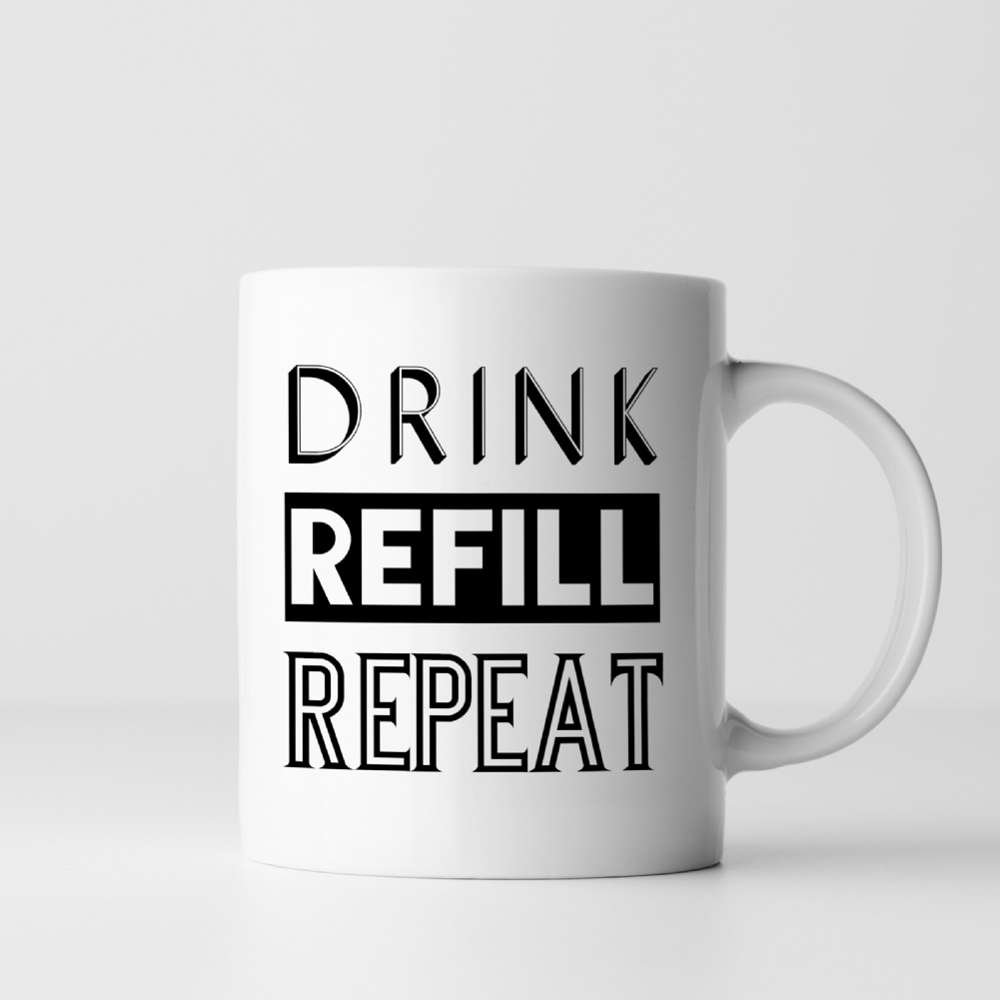 Fmad Pmc Yellow/Pink/Blue Drink, Refill, Repeat Mug