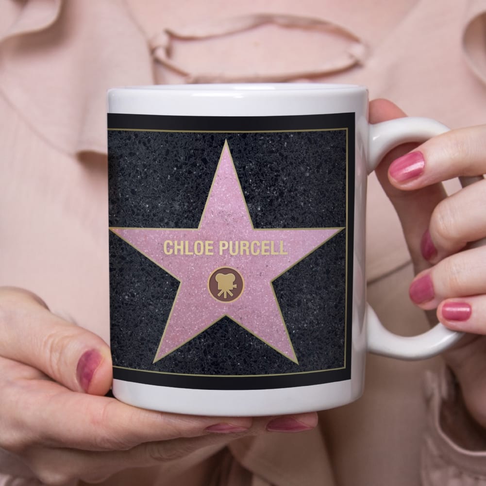 Fmad Pmc Light/Gold/Pink Personalised Walk Of Stars Mug