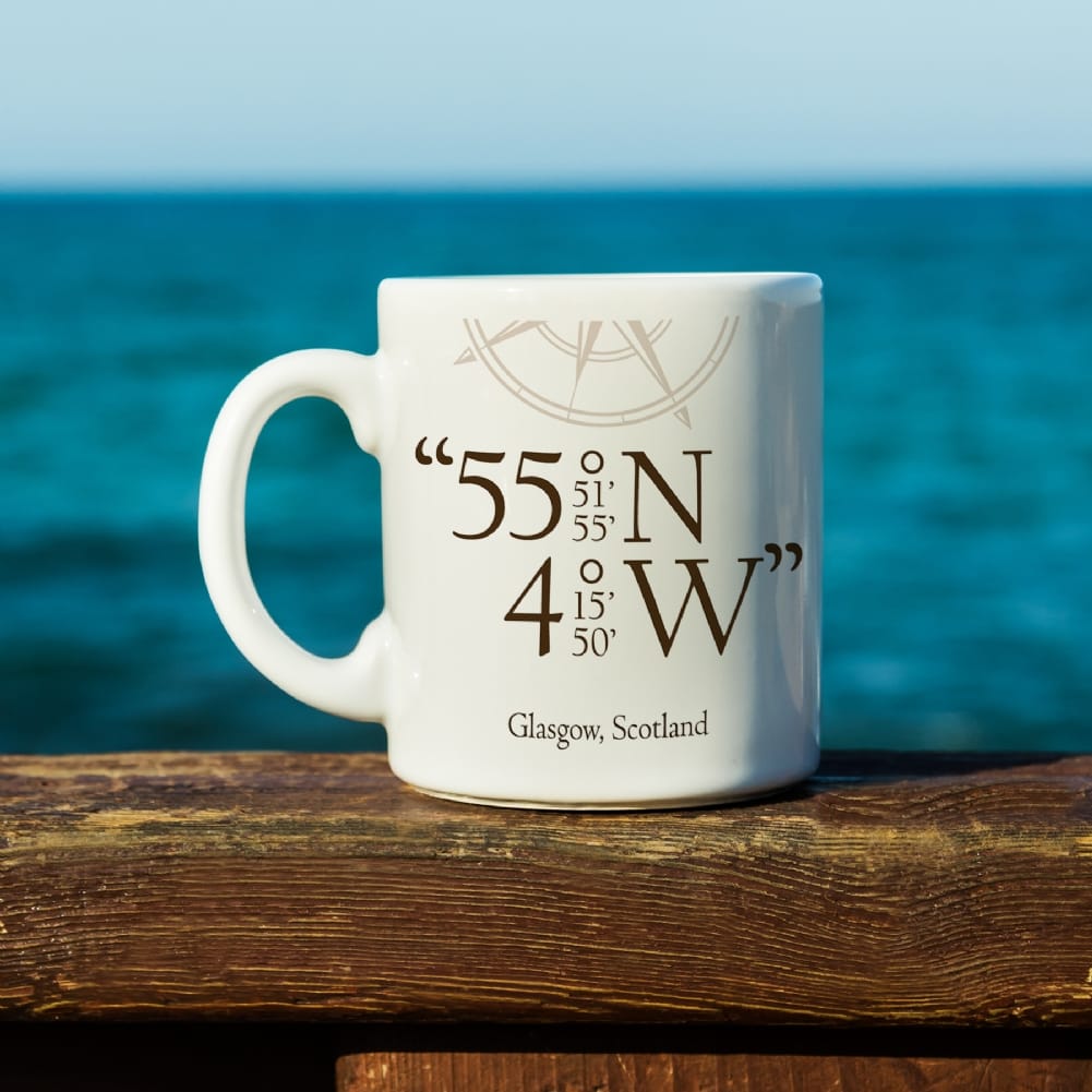 Fmad Pmc Dark/White Personalised Coordinates Mug