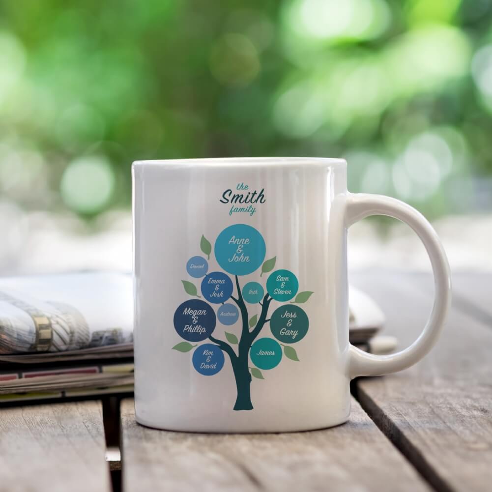 Fmad Pmc Orange Personalised Family Tree Mug