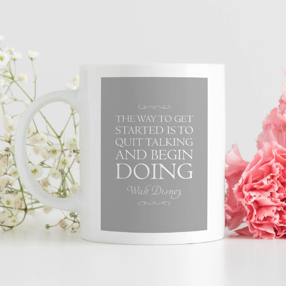 Fmad Pmc White/Beige/Grey Personalised Favourite Inspirational Quote Mug