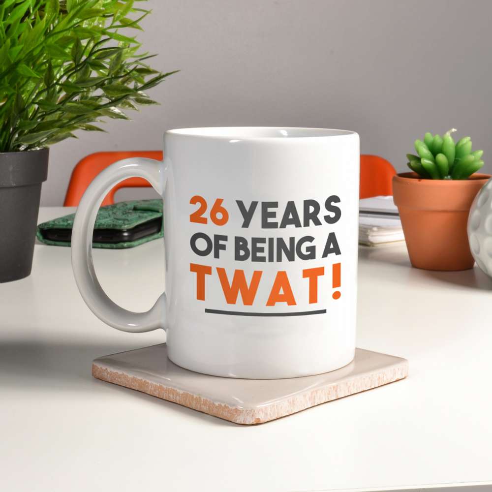 Fmad Pmc Boys Blue/Orange Personalised Number Of Years Being A Twat Mug
