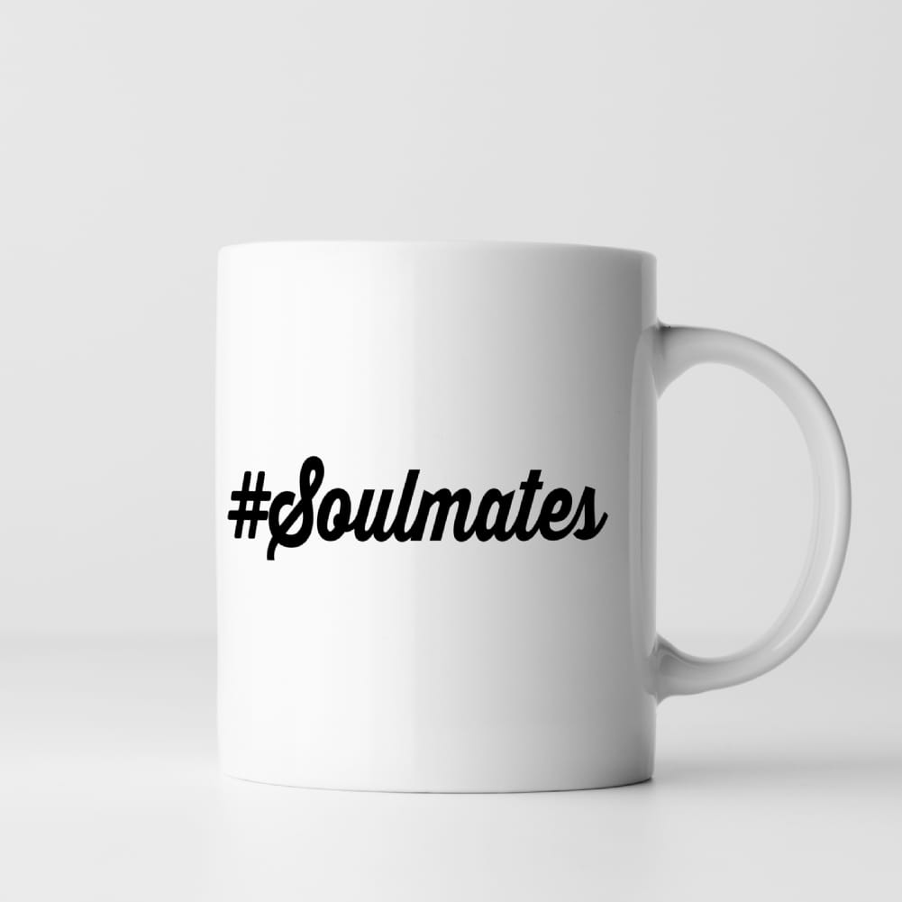 Fmad Pmc White/Black Hashtag Mugs (#Soulmates)