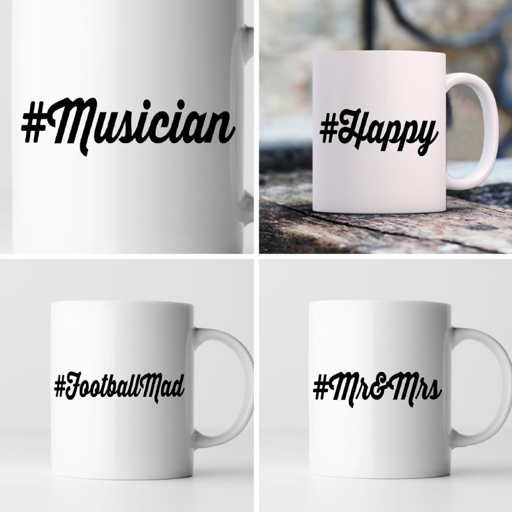 Fmad Pmc White/Black Personalised Hashtag Mug