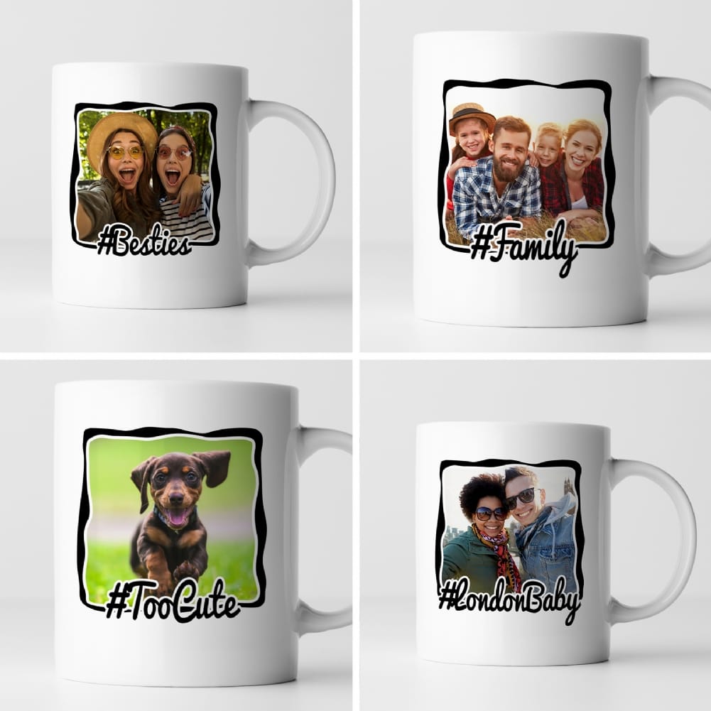 Fmad Pmc Black Personalised Photo Hashtag Mug