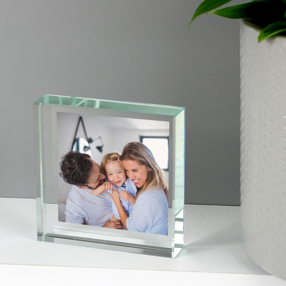 Personalised Memento Co Personalised Keepsake Photo Glass Block