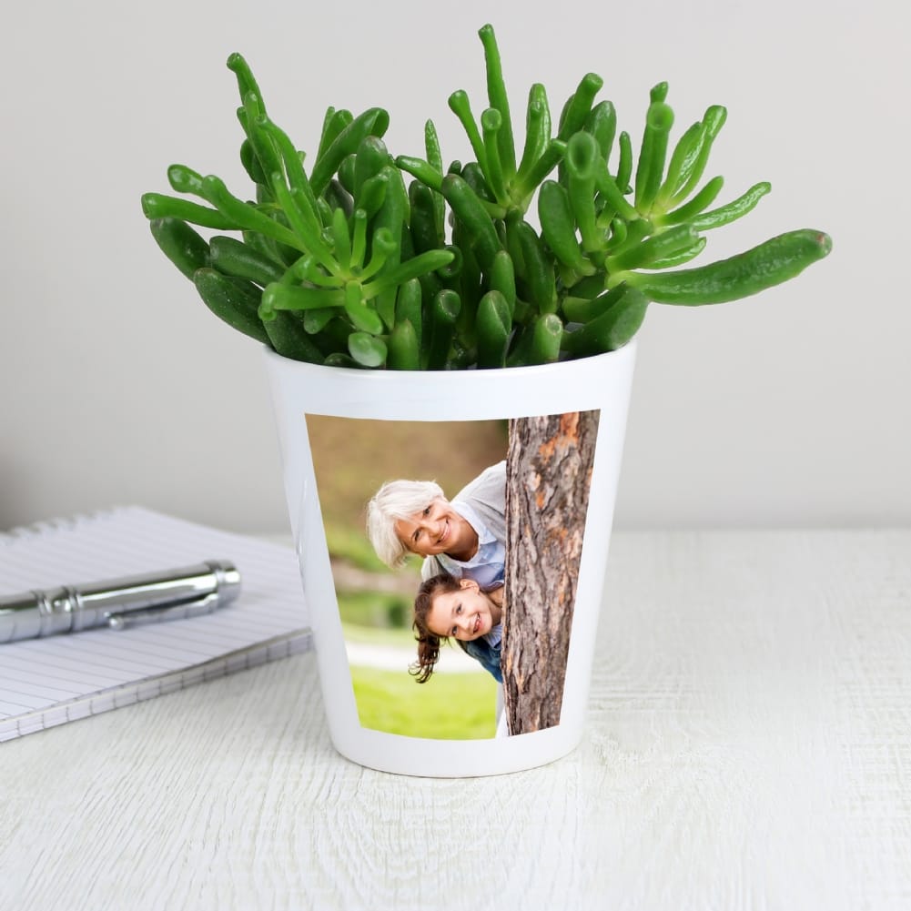 Personalised Memento Co Green Personalised Photo Plant Pot