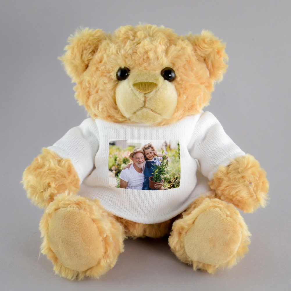 Personalised Memento Co White Personalised Photo Teddy Bear