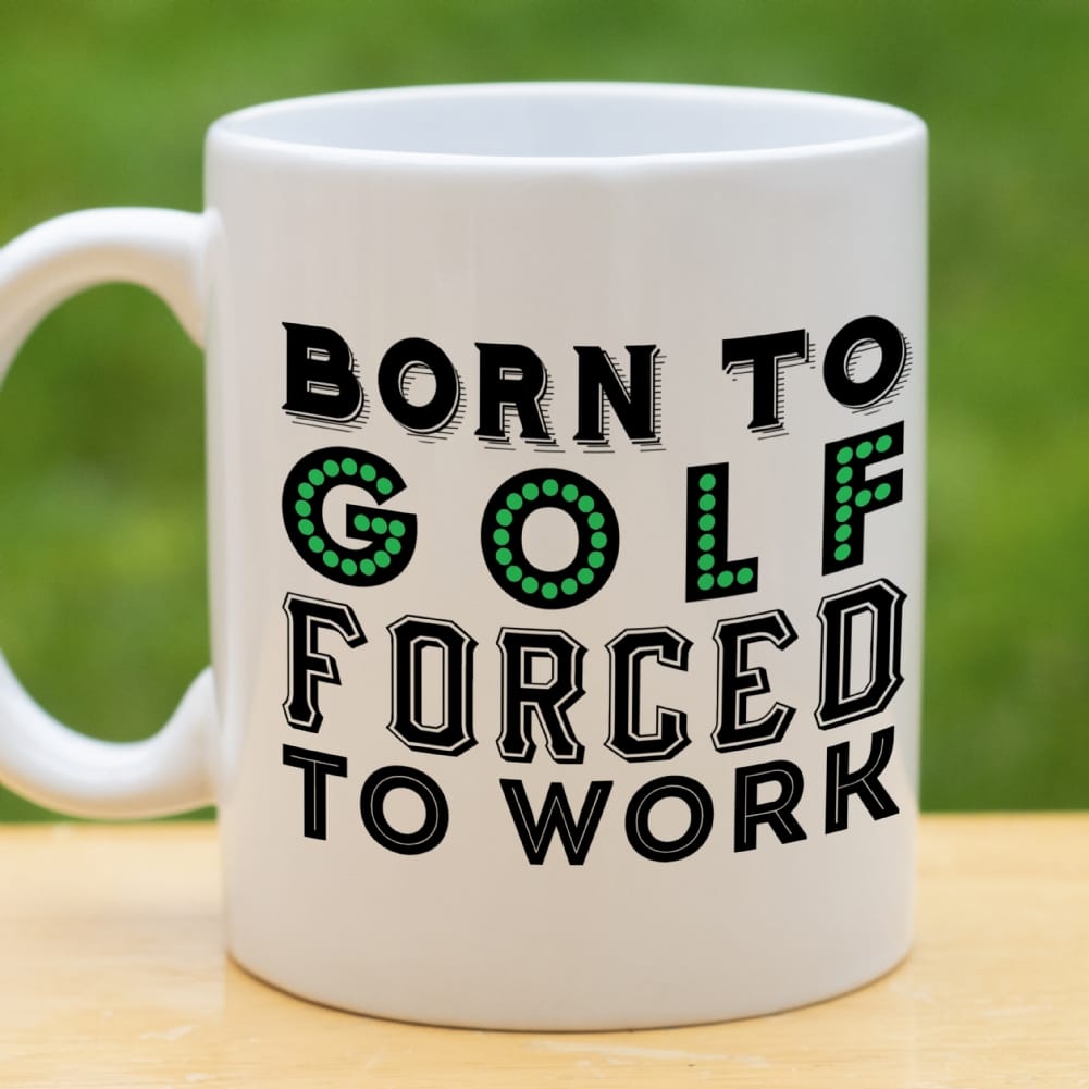 Fmad Pmc White/Blue Born To Golf Forced To Work Mug