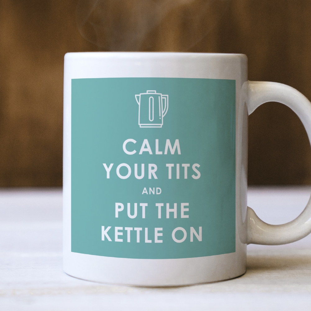 Fmad Pmc White/Red Calm Your Tits And Put The Kettle On Mug