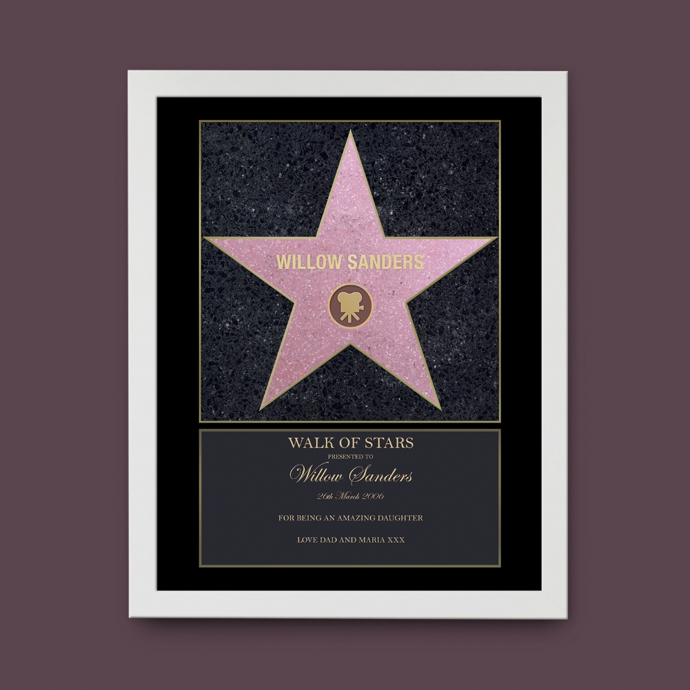 Fmad Pmc White Personalised Walk Of Stars Print ( Frame)