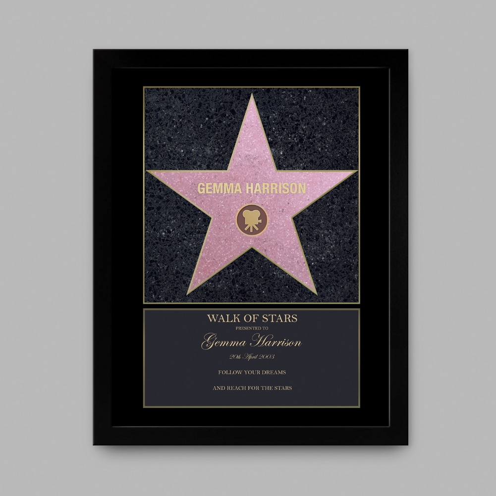 Fmad Pmc Black Personalised Walk Of Stars Print ( Frame)