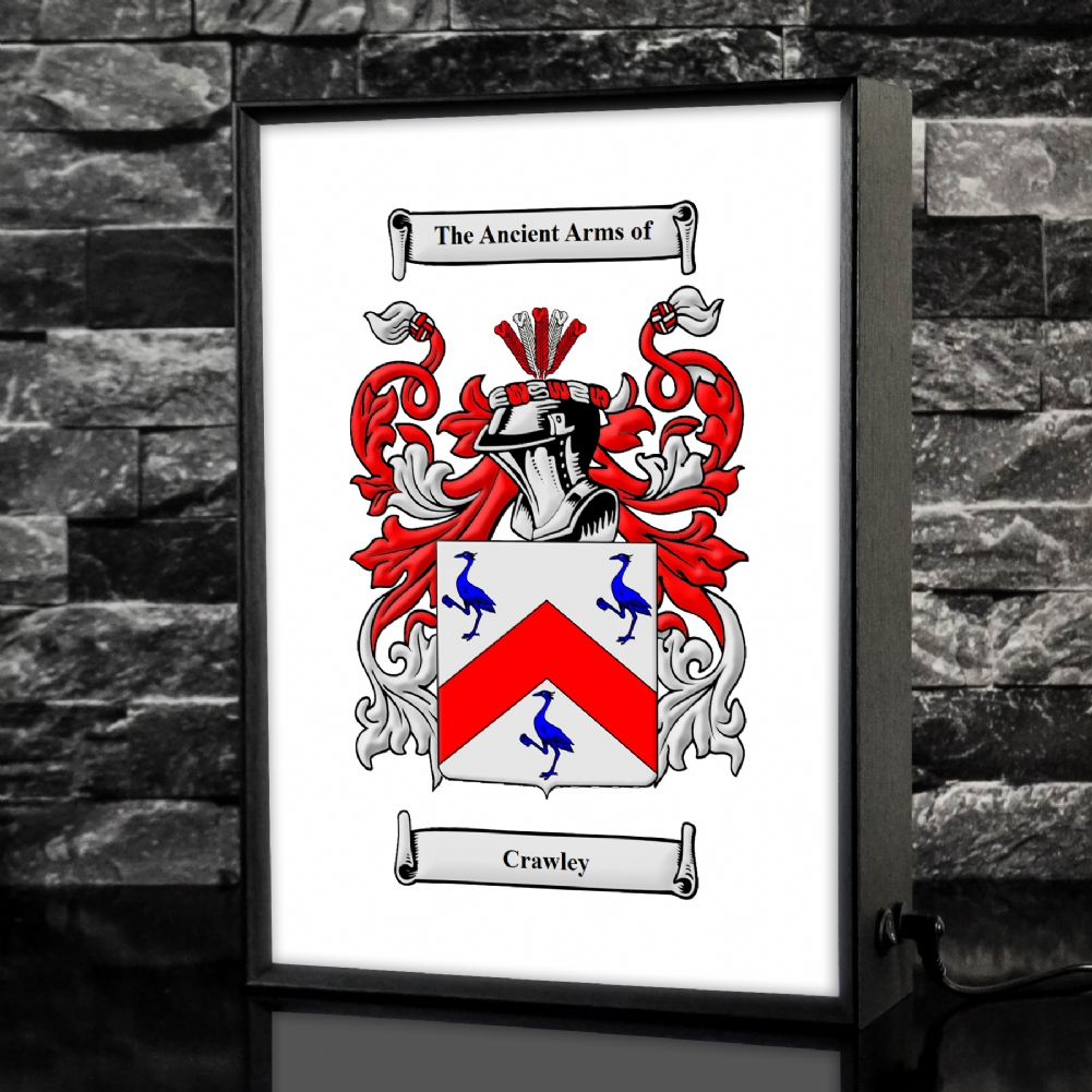 Fmad Pmc Silver/Black/Gold Personalised Coat Of Arms Surname Lightbox