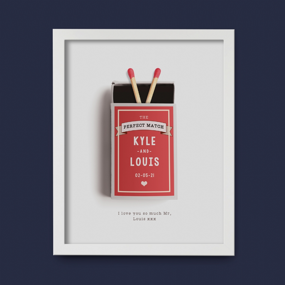 Fmad Pmc White Personalised Perfect Match Poster ( Frame)