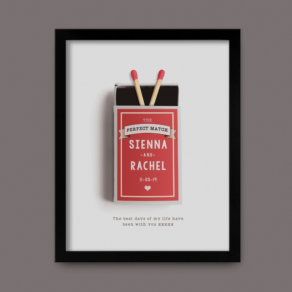 Fmad Pmc Black Personalised Perfect Match Poster ( Frame)